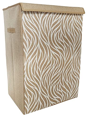 BERELA - BARÓC Cesto Ropa Sucia con Tapa, Cesto para Colada Plegable con Asas, Cubo de Almacenamiento de Ropa, Cesto Plegable para Colada Color Crema Cover