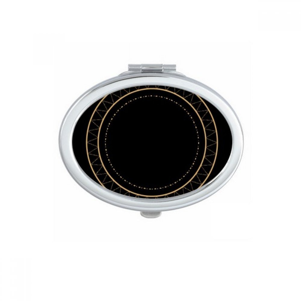 Miroir de poche ovale avec motif totem géométrique coloré pour retouches maquillage