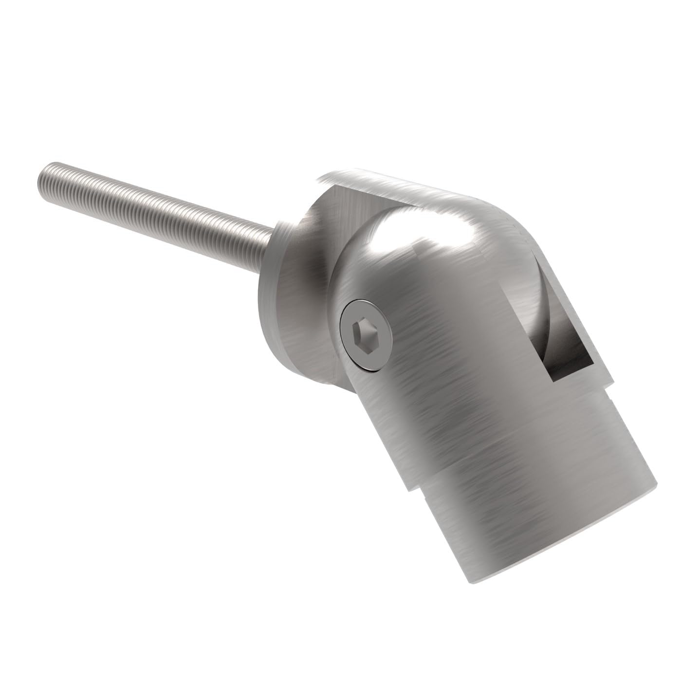 Sellon24® Raccordo giunto in acciaio inox V2A, M10, 42,4, ad arco rotondo, per ringhiera regolabile 0-90°, 0315-242
