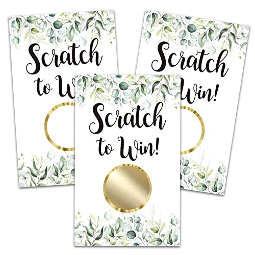 50 Greenery Scratch Off Game Cards, Greenery Lottery Tickets, Activities For Bridal Shower Activity,...
