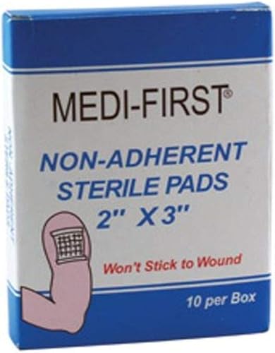 Medique Productos 61212 Almohadilla de gasa estéril, 3 pulgadas por 3 pulgadas, 10 por caja, blanco