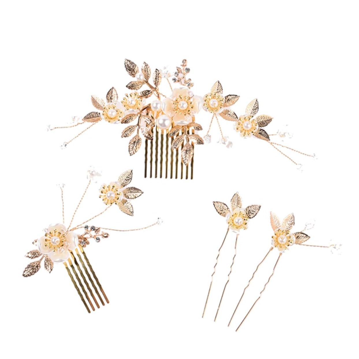DOITOOL 12stücke Teiliges Set Haarschmuck Mit Perlen Aus Goldlegierung Handgemachte Hochzeitsfrisur Für Bräute Stilvolle Haaraccessoires Für Elegante Anlässe