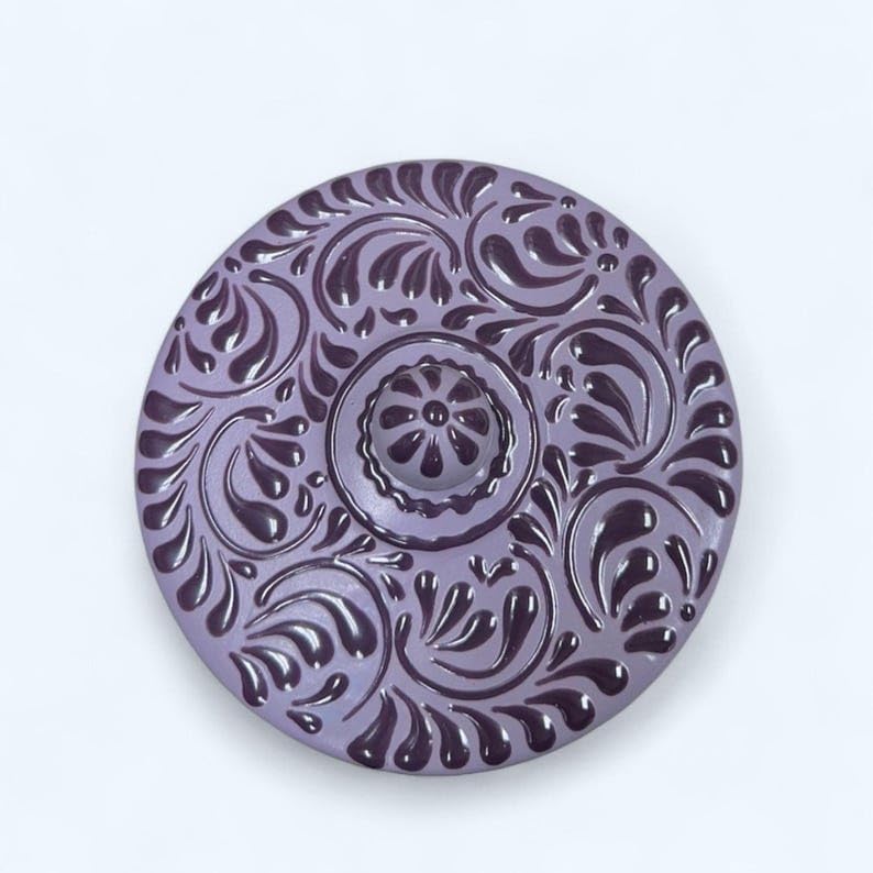 Handmade Mexican Talavera Tortilla Warmer: Violet & Purple