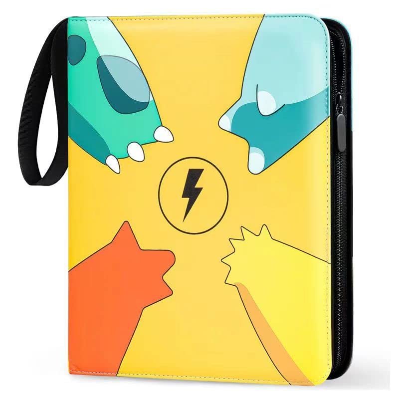 Livro de Coleção de Cartas Jogo Pacote Organizador Cartas Game King Pacote Coleção de Cartas (Amarelo)