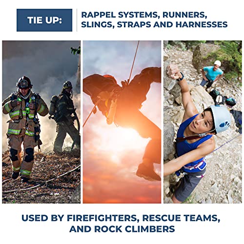 Rock-N-Rescue Professional Grade Nylon Tubular Webbing - Heavy-Duty 1-inch, Rescue Equipment for Mountaineering Rappelling Arborist Safety Gear, Firefighting and Rescue Gear - 50 Feet, Green