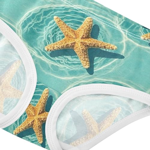 Cotton Toddler Underwear Floral Starfish Twirl Blue Sea Little Girl Panties Flower Underpants Briefs 2t4