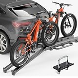 EYOUHZ 2 EBike Rack, 2/inch Hitch Mounted Carrier Bike Racks Platform, 160 LBS Max Loading for Electric Bicycle, Fat Tire & Standard Tires, Foldable Heavy Duty E-Bike Rack SUVs Trucks Cars Vans Black