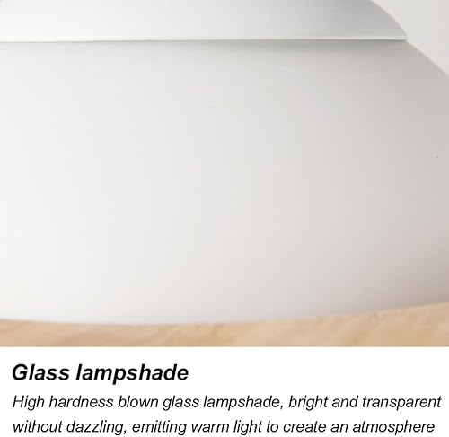 Miniatura 6 de Lámpara de techo de cristal moderna de mediados de siglo, lámpara de techo semiempotrada de madera, lámpara de techo de globo de vidrio de leche