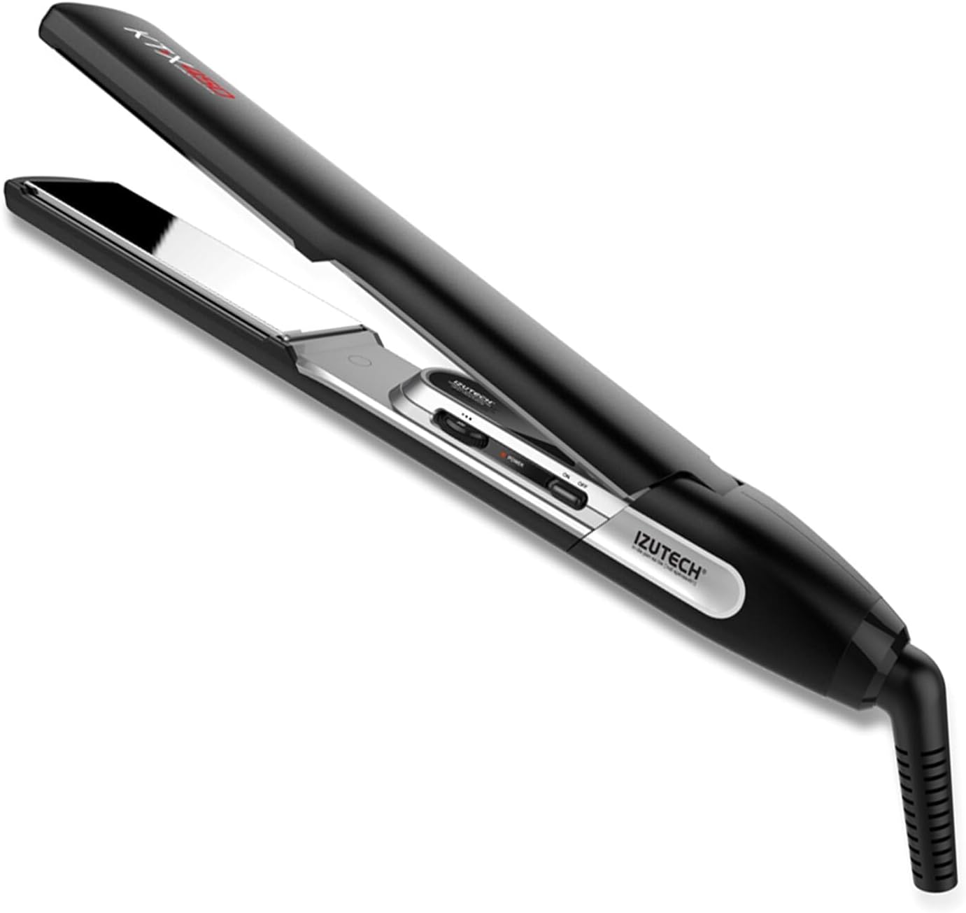 IZUTECH SLK 450 Titanium Digital Flat Iron, Hair Curler Straightening Iron for Women, Fast Heating Hair Straightener with Rapid Heat Up and Dual Voltage, Travel Friendly, Black, 1.50 Inch