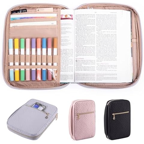 APLUFINE Bible Cover for Women - Soft Bible Case - Carrying Book Case for Bible Accessories - Bible Holder Case for Women - Girls Bible Bag - Bible Carrier - Bible Sleeve - Church Bag Cover