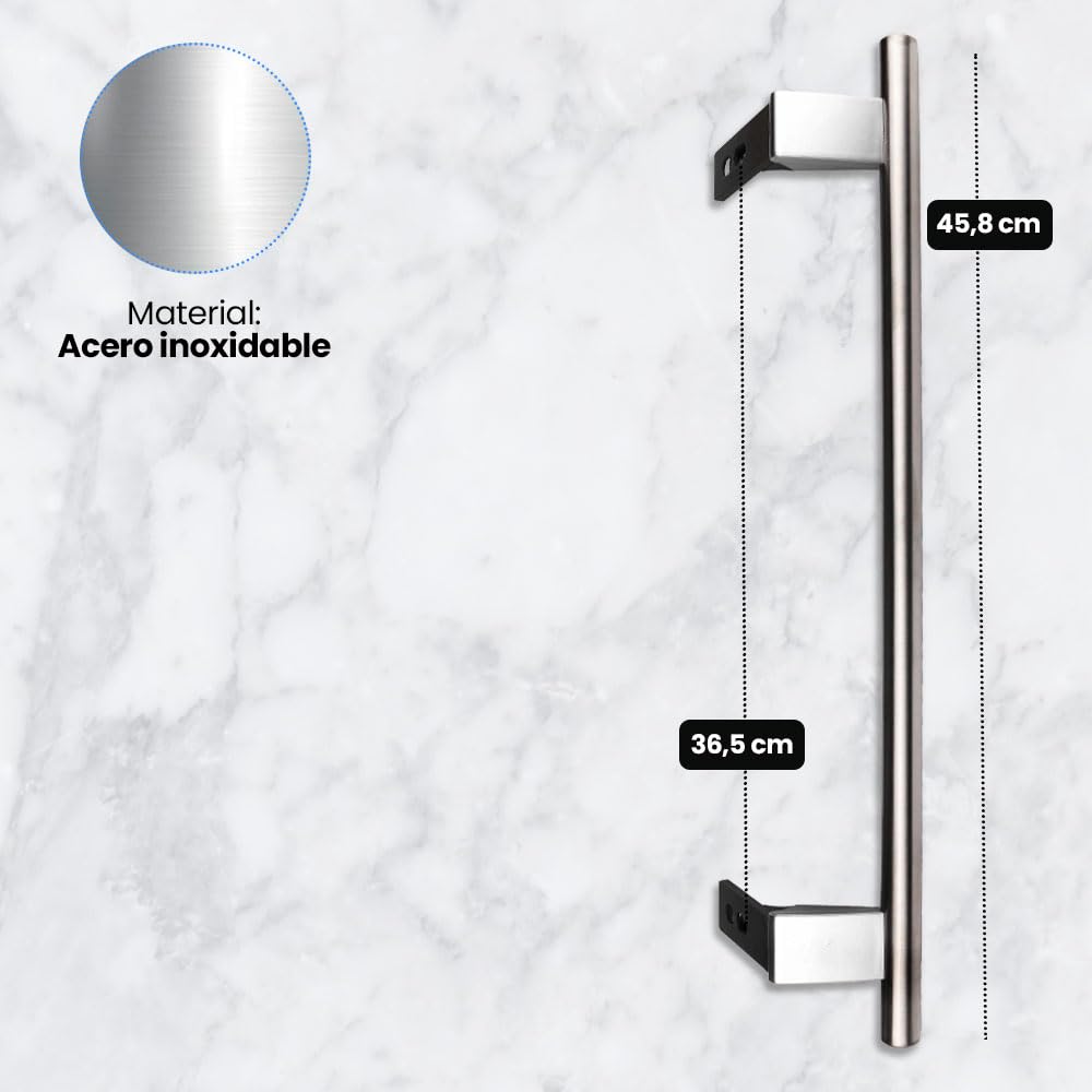 ANAKEL HOME Repuesto Tirador Frigorífico 743843200 Compatible con Frigorífico Liebher, Tirador de Puerta Frigorífico | Acero Inoxidable, 45,8 cm