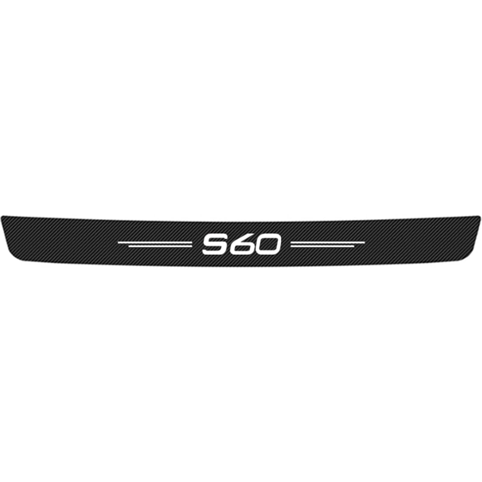 Symilov White Car Rear Bumper Protector Strip For Vo-Lvo S60 S 60, Anti-Scratch Carbon Fiber Trunk Sill Plate Strong Sticky Sticker - Car Tuning Styling Accessories,
