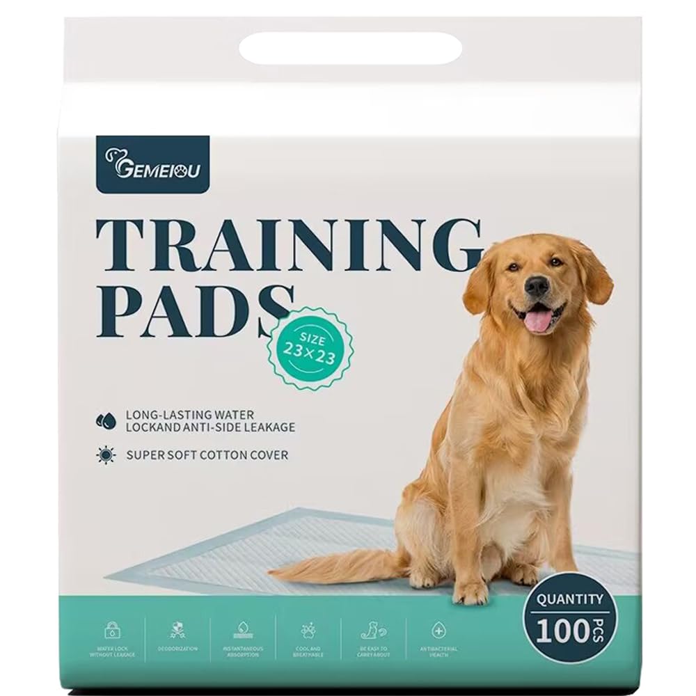 Gemeiou Blue Puppy Pads 23"X23" 50 Count | Pee Pads For Dogs Pet Training Pads | Super Absorbent & Leak-Proof Disposable Potty Pads For Puppies