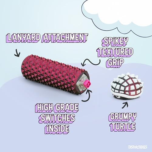 Image of Distractibles Shelly - Sensory Fidget Toy, Textured Pain Stim Device, Stress Relief for Focus and Concentration (Neon Crimson)