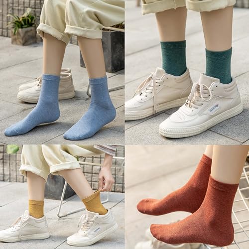 Image of MAGIARTE Womens Mini Crew Cotton Socks,6 Pairs