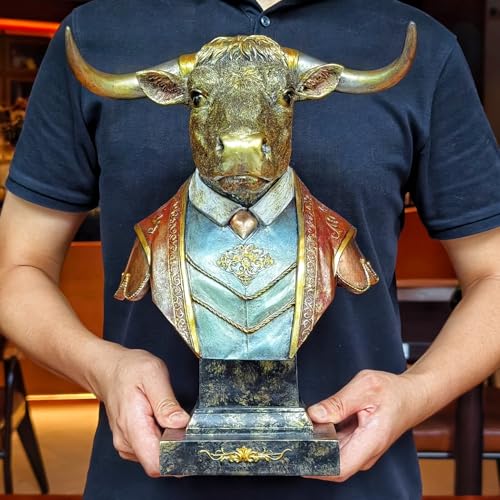 Busto Escultura Toro Steampunk Resina 13 in miniatura 2