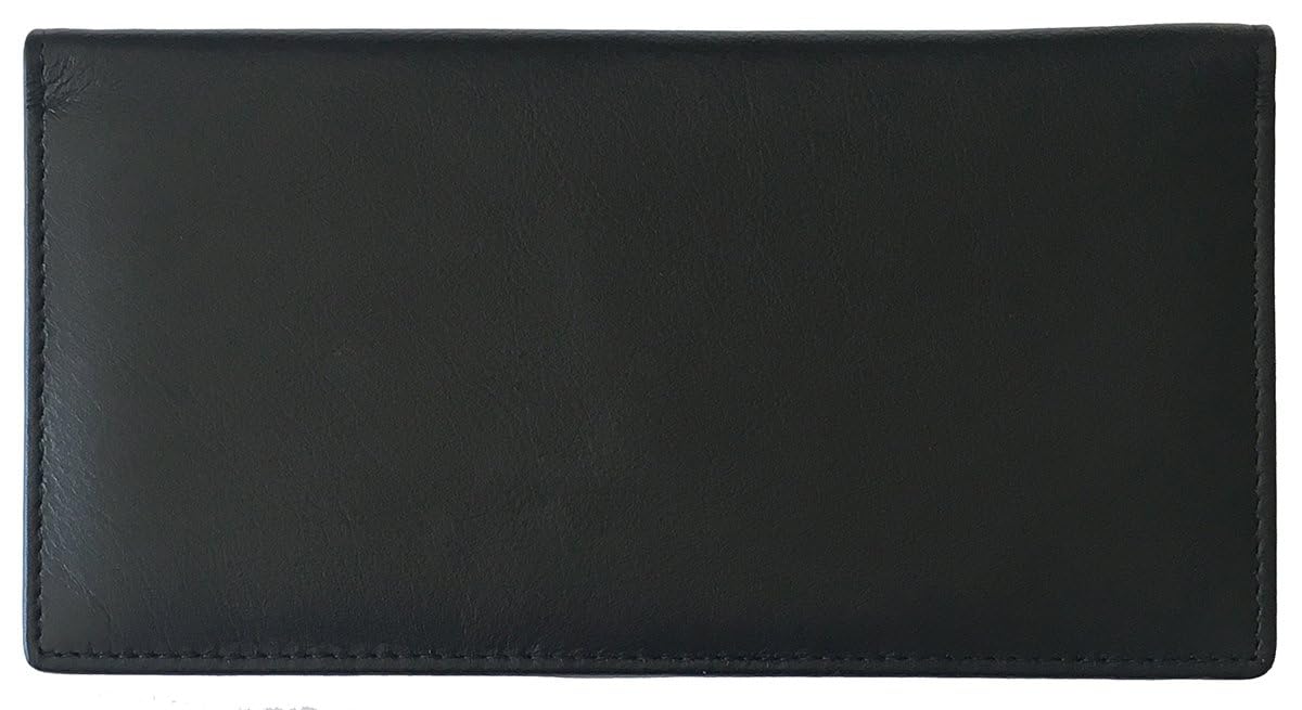 RFID Leather Checkbook Cover With Credit Card Slots and Pen Holder