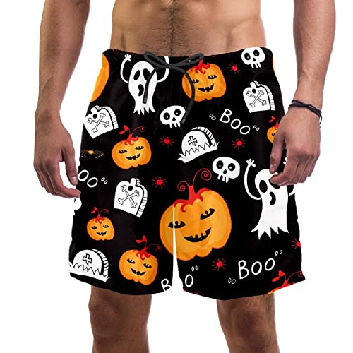 Short de bain homme Halloween citrouille maillot de plage Yuzheng séchage rapide