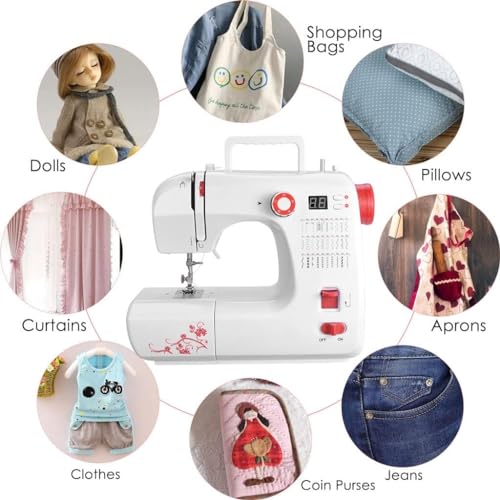 110V Geautomatiseerde naaimachine met LCD-scherm Mini draagbaar huishoudelijk 39 ingebouwde steken Elektrisch om stiksteek te naaien - Image 4