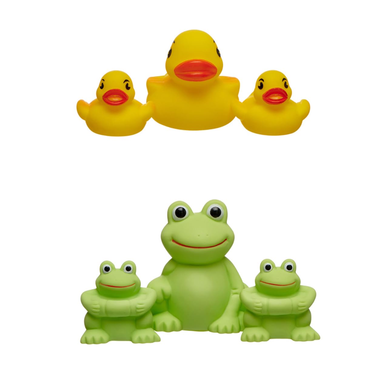 Vital Baby Splash Ducks and Frogs Bath Animals, Fun Water Squirters for Bathtime, Colour Learning & Imaginative Play, BPA-Free