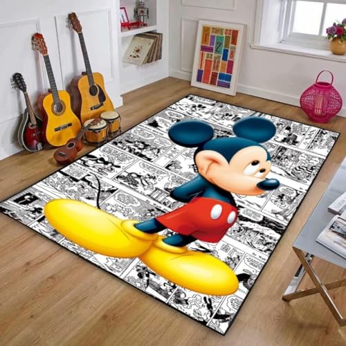 ShMizz Disney Mickey Minnie-Cartoon Bedruckter Teppich, 3D-Familienzimmerteppich, Schlafzimmer,...