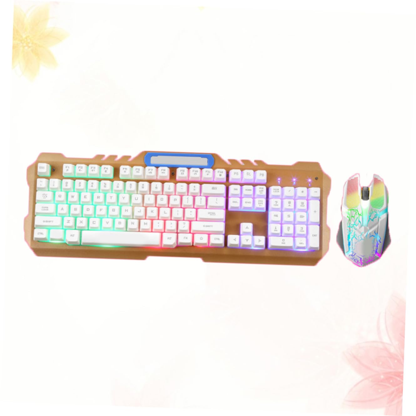 OSALADI Teclado Mecánico Blanco para Gaming con Diseño Ergonómico y Precisión, Teclado Retroiluminado de Plástico Adecuado para Jugadores de PC