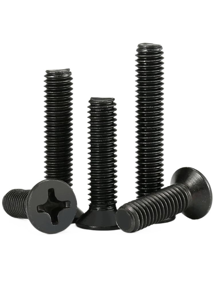 Schwarze SS304 Senkkopf-Kreuzschlitzschrauben M1,6-M4 Sortiment (100,M4 x 0.7 x 40mm)