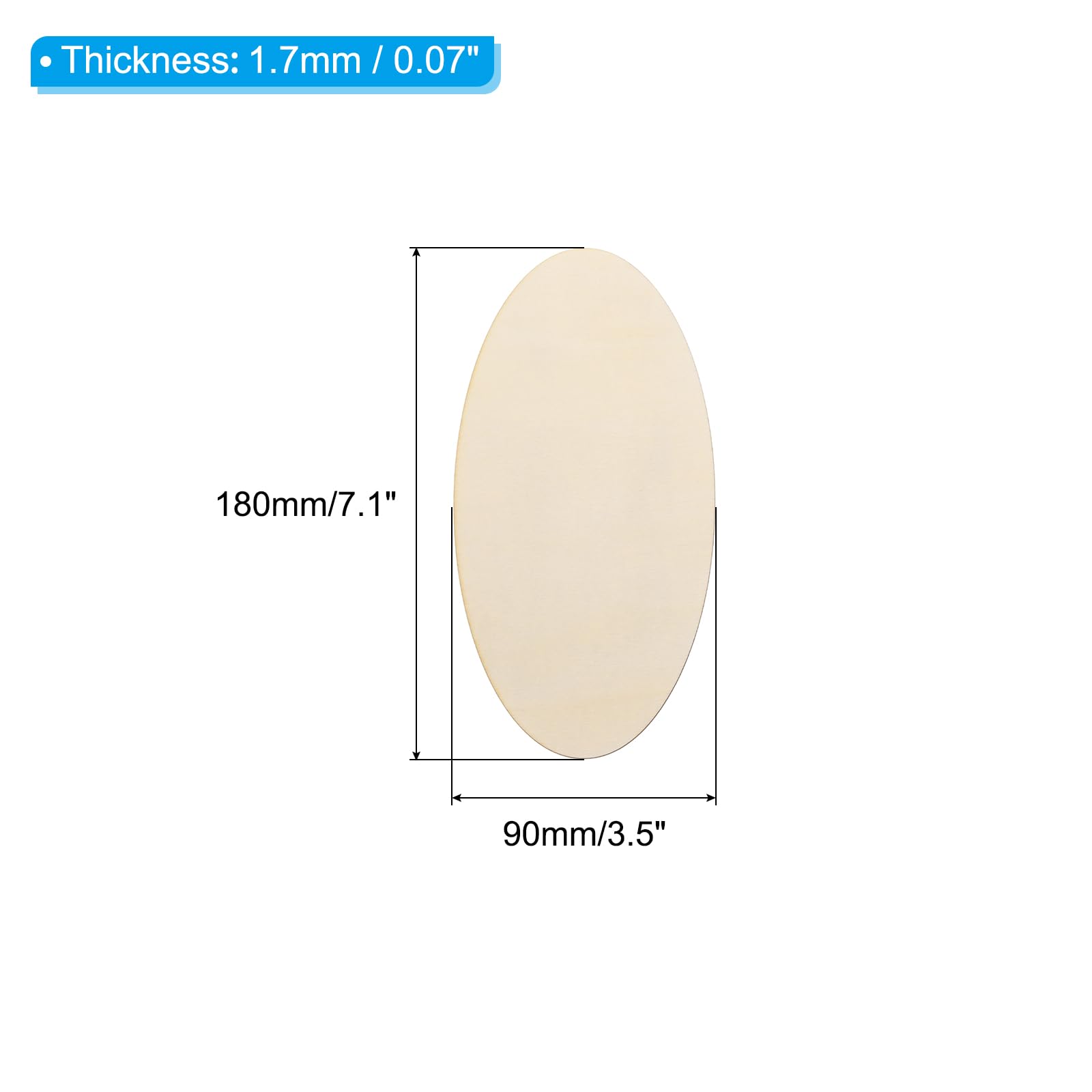 PATIKIL 180x90mm Wood Pieces - Image 2