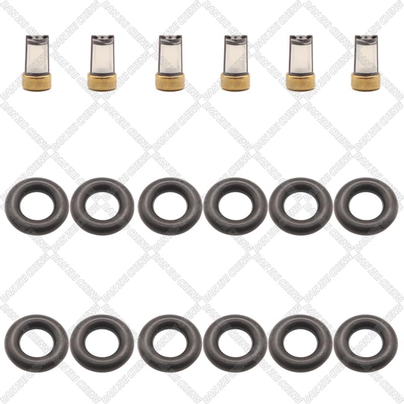 6 Set Fuel Injector Service Repair Kit Filters O Rings Seals Grommets for Re-Nault Clio 2 Laguna Megane Scenic Thalia IWP-143 - (Color: 6 Set)