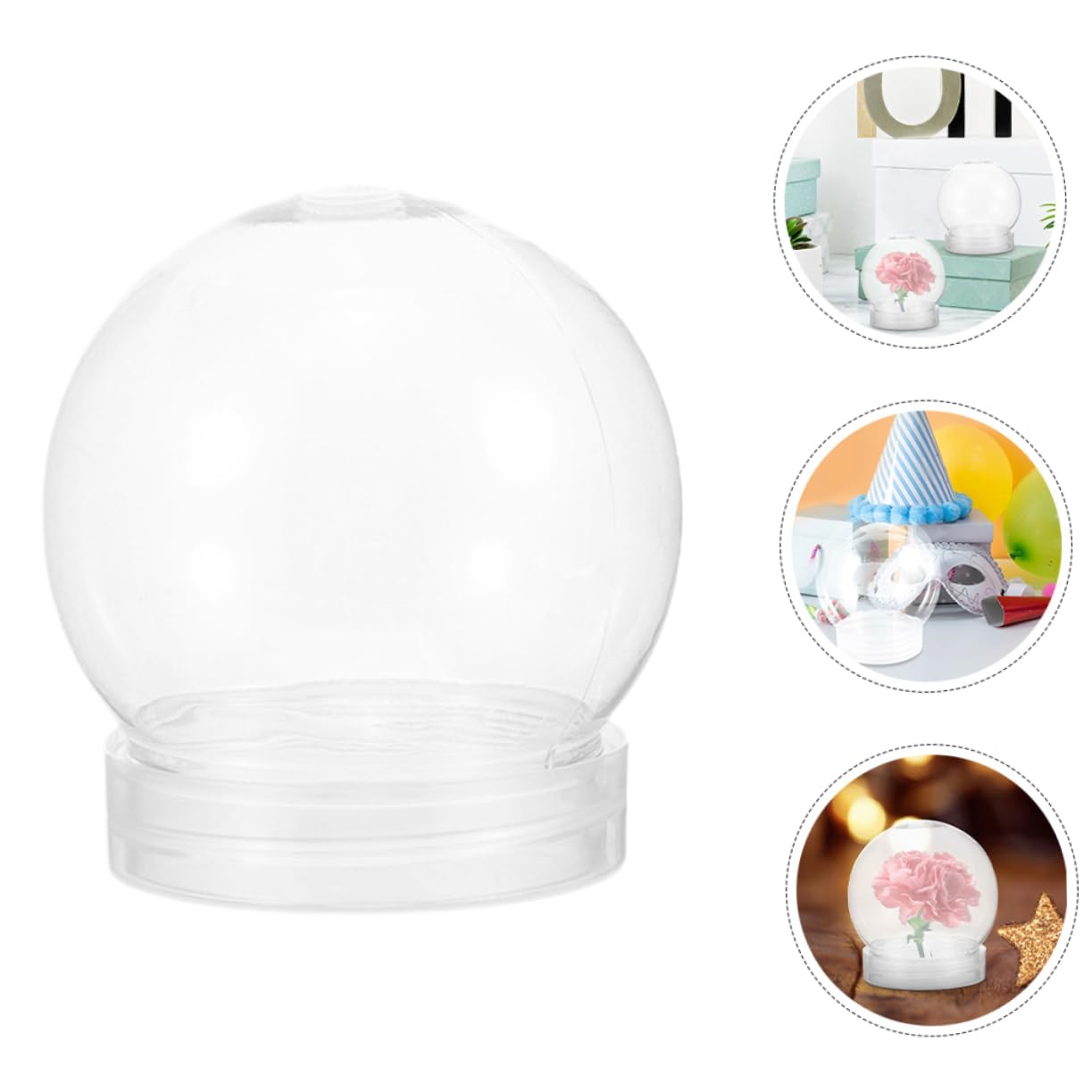 MAGICLULU 4 Set di Globi di Neve Globi Dacqua Artigianato Creazione di Globi di Neve A Forma di Globo in Plastica 8 Pezzi * 4