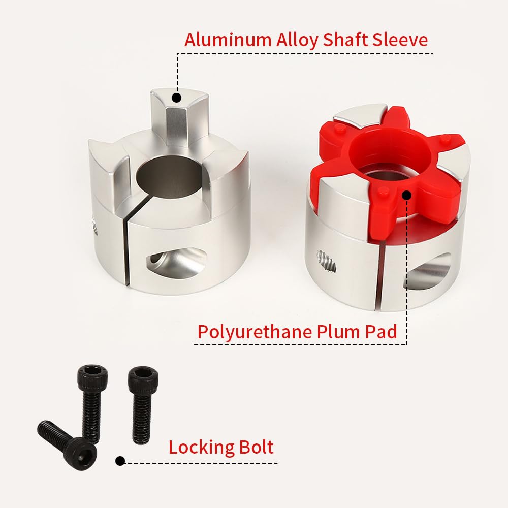 10mm to 15mm Plum Flexible Shaft Coupling, Diameter 30mm Length 40mm Aluminium Motor Connector Flexible Spider Coupler for 3D Printer CNC Machine Servo Stepped Motor