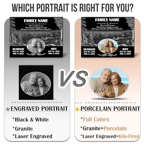 Image of ADFSTONE Memorial Stones & Plaques for Personalized Small Grave Stone, Remembrance Gifts, Custom Picture Grieving Plaque for Loved Ones Lost, Little Tombstones