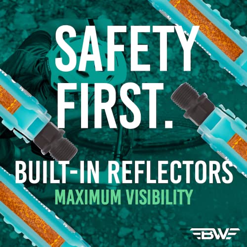 Bw Youth Bicycle Pedals – Kids Sized Bike Pedals With 9/16 Spindle – Green #TOP4