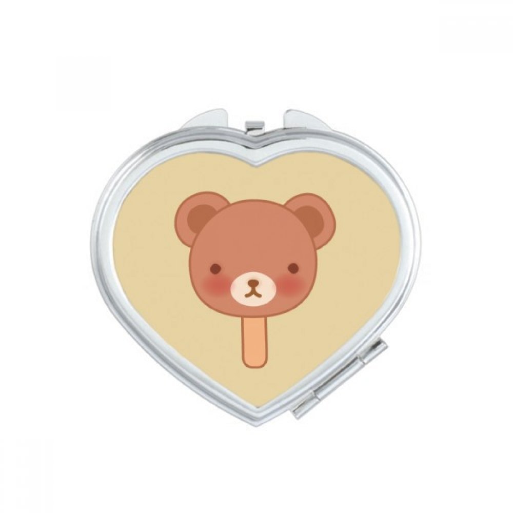 Miroir compact dessin animé ours et crème glacée pour maquillage nomade