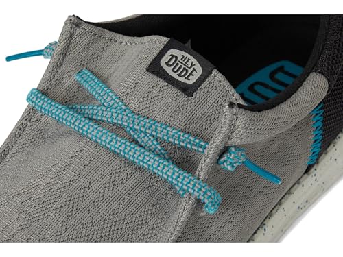 Image of HEYDUDE Mens Wally Funk Zigzag Mesh Moon Grey /Black 7 M