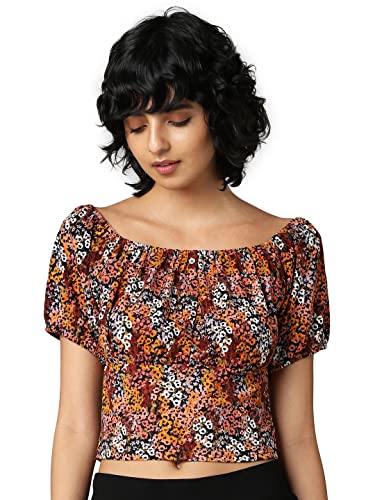 Image of ONLY Women's Polyester Printed Regular Fit T-Shirt