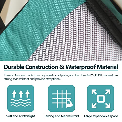 Compression Packing Cubes Set for Travel: 5 Organizers for Suitcases and Carry-Ons