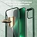 CENHUFO for iPhone 13 Pro Max Case, Privacy Phone Cover with Built-in Anti Peep Tempered Glass Privacy Screen Protector and Camera Protective, Full Body Shockproof Spy Clear Double Bumper - Green