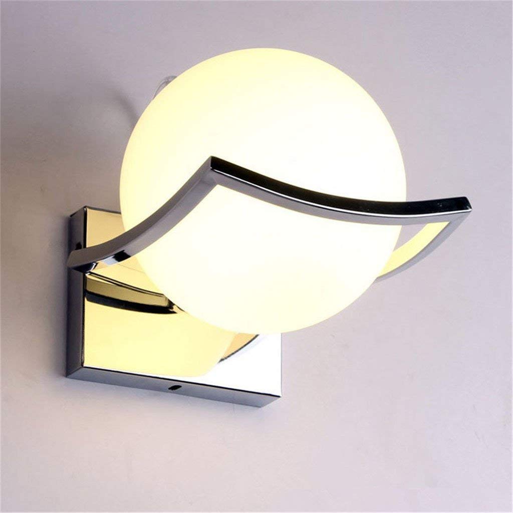 Lámpara de pared moderna para pasillo y dormitorio con elegante esfera de vidrio