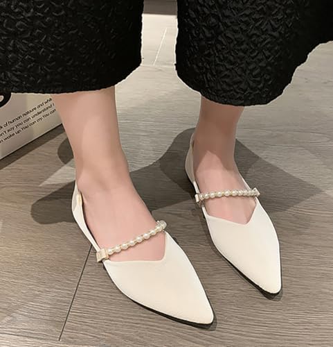 Women's Flats Pointed Toe Dressy Ballet Flats Comfortable Ladies Mary Jane Shoes Slip On Office Shoes2