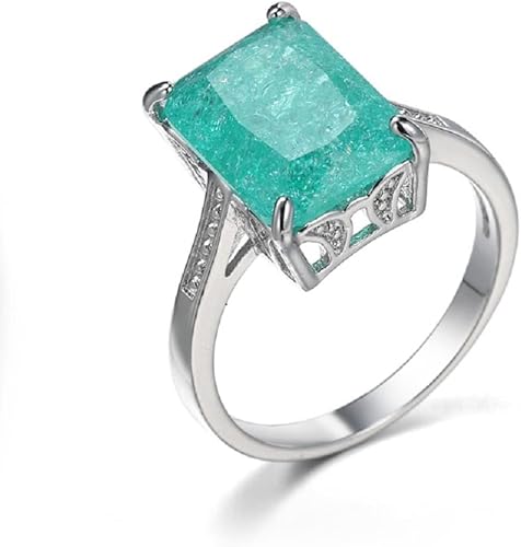 Anillo de compromiso de plata de ley 925 con topacio para mujer, anillo de zafiro con piedras preciosas de aguamarina, joyería de compromiso,