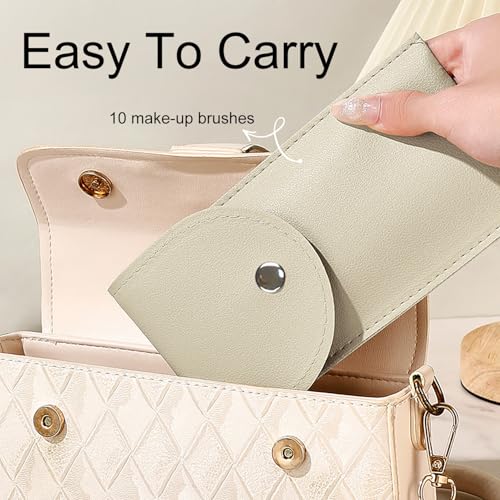 10 Stück Pinselset Makeup, Professionelles Make up Pinsel set, Puder Foundation Lidschatten Concealer Eyeshadow Schmink Pinsel Mit Schminktasche – Bild 6