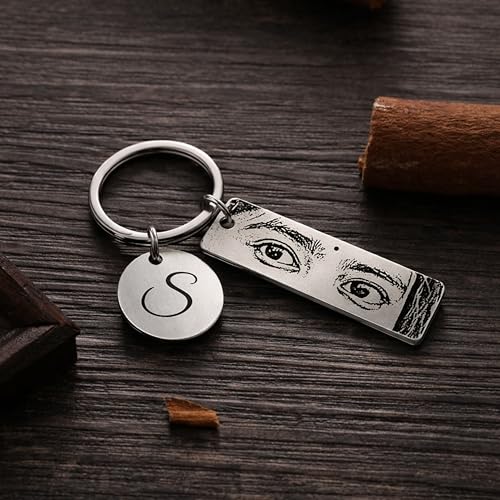 Image of Customized Eye Keychain for Girlfriend Boyfriend Friend Special One | Personalized Gift for Her | Romantic Anniversary Birthday Valentine Gift for Men Women | Metal Keyring | key chain for bike