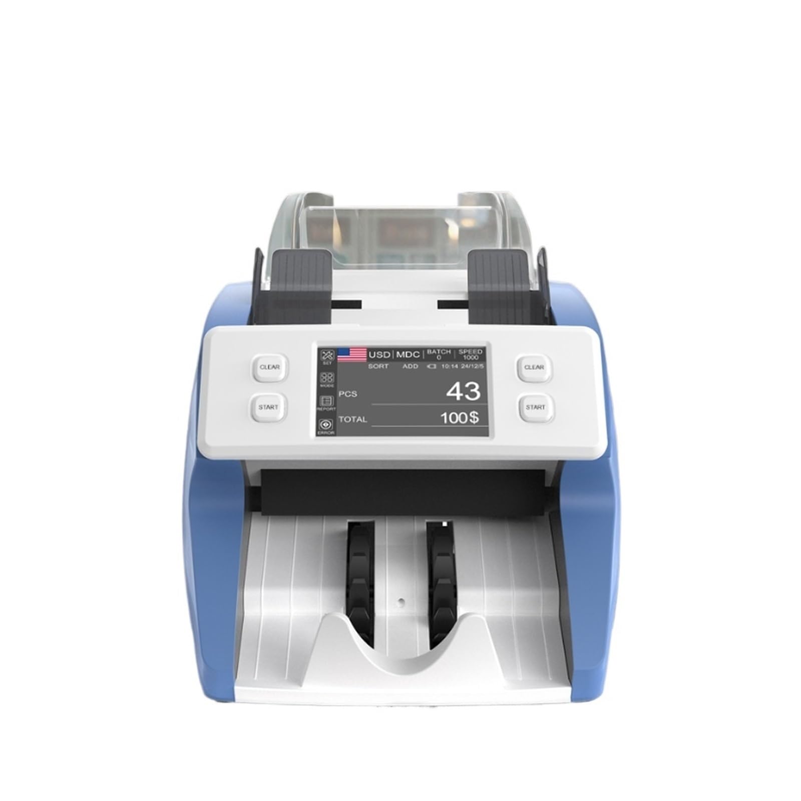 Commercial Multi-Currency Cash Counting Machine with Total Amount