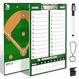 WISYOK Double-Sided Dry Erase Clipboard for Coaches, Baseball, Softball Lineup Board with Marker