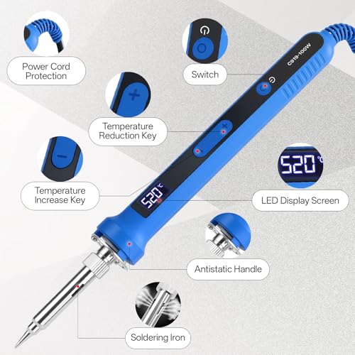 Fer à souder étain 100W à affichage numérique LCD et haute précision