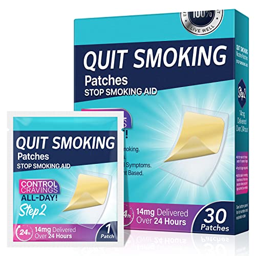 Quit Smoking Patches Step 2 Stop Smoking Aids Patches 14mg Quit Smoking Stickers that Work with 2 Weeks 30 Count Helping Quit Patch Anti-Stickers