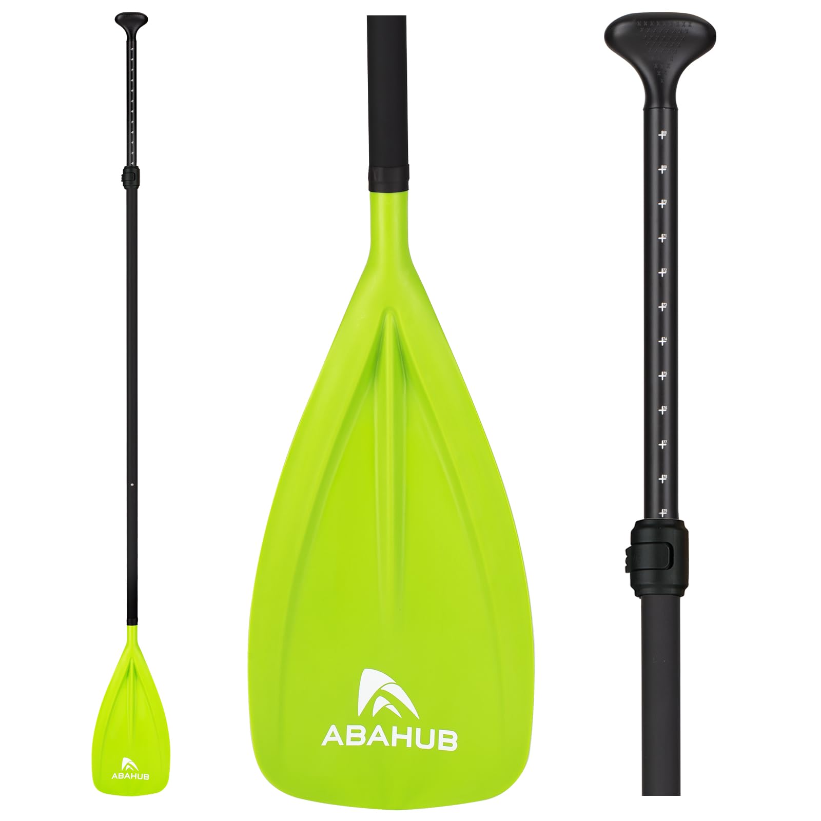 Abahub 3ピース SUPパドル パドルボード用 超軽量 スタンドアップパドルボード 調整可能 アルミパドル PU コーティングシャフト 172-213CM ブルー プラスチック ナイロン ブレード