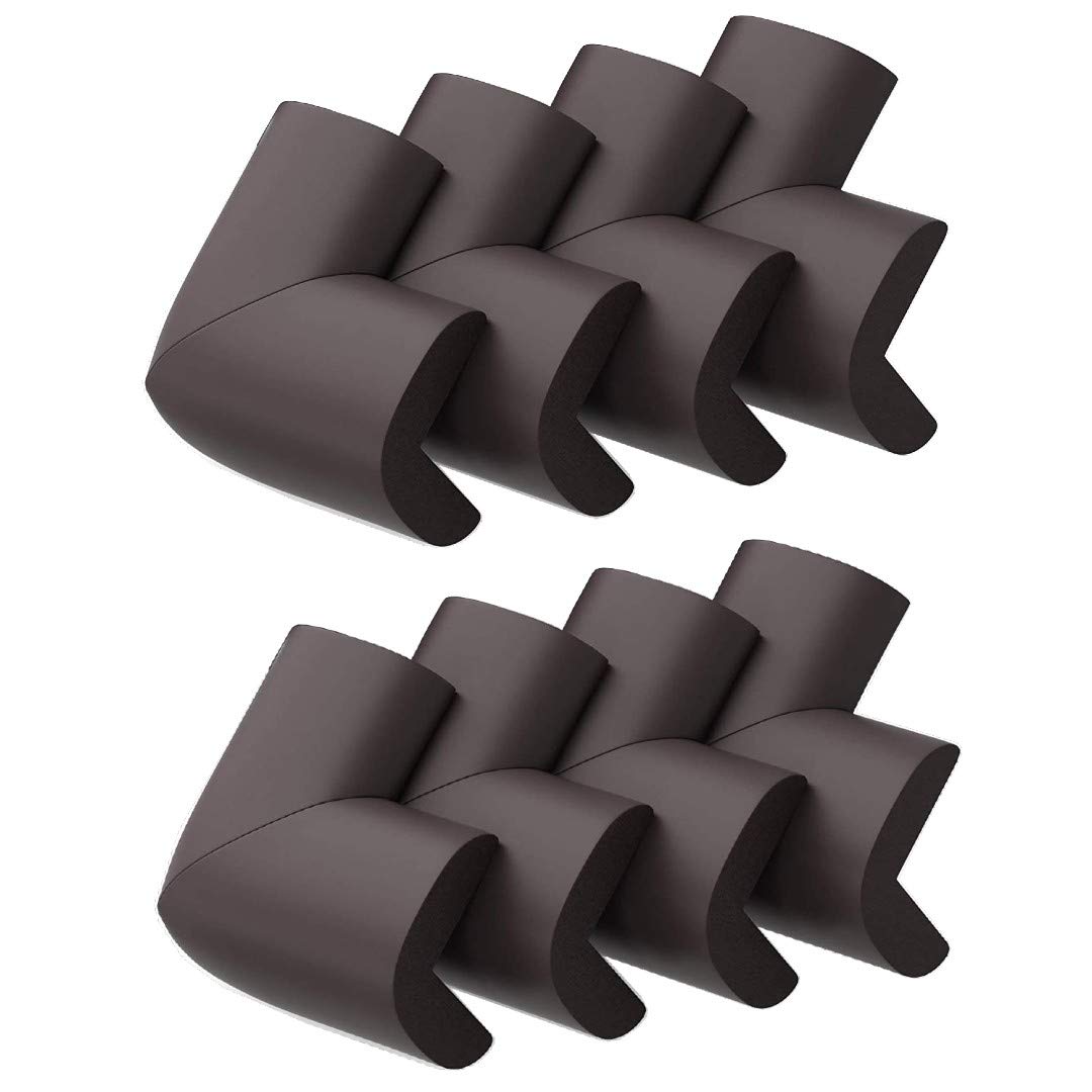 OLWICK® Baby Safety Corner Guards | Corner Edge Protector | Baby Proofing Corner Guards Cushion for Table, Stair, Cabinet, Countertop with 3M Tape, Pack of 8, Brown