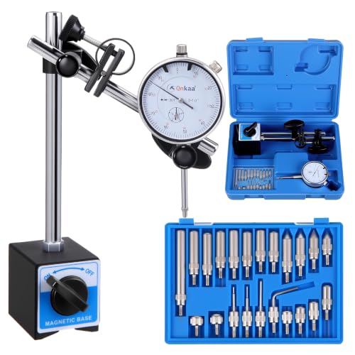 Qnkaa Dial Indicator with Magnetic Base Holder 0-1" Dial Gauge 0....